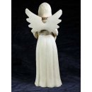 Skulptur Engel mit Trommel wei&szlig;es Fanazava Holz 25 cm = Code K (N12)