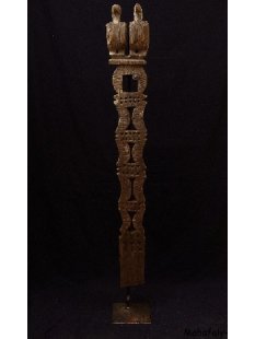 AL117 original AloAlo Grabstele der Sakalava oder Mahafaly antik 2 Totenv&ouml;gel 140 cm ca. 1920