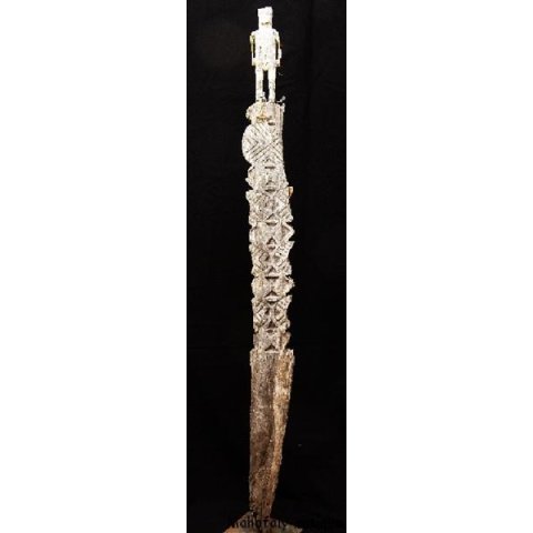 AL51 original AloAlo Grabstele der Mahafaly antik Marsmensch 165 cm ca. 1920
