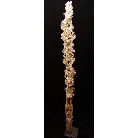 AL26 original AloAlo Grabstele der Mahafaly antik Pirogge mit Besatzung 200 cm ca. 1900