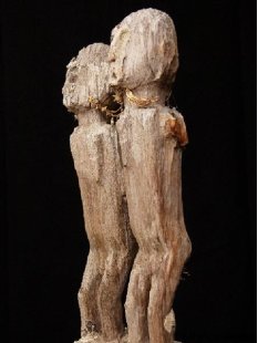 AL54 original AloAlo Grabstele der Mahafaly antik Freundespaar 155 cm ca. 1920