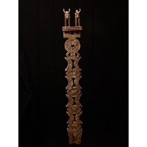 AL88 original AloAlo Grabstele der Mahafaly antik 2 Zebu 140 cm ca. 1930