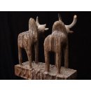 AL88 original AloAlo Grabstele der Mahafaly antik 2 Zebu 140 cm ca. 1930