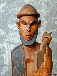 MF009 Kriegerskulptur der Bara 1975  echt Palisanderholz = 80 cm