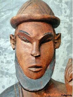 MF009 Kriegerskulptur der Bara 1975  echt Palisanderholz = 80 cm