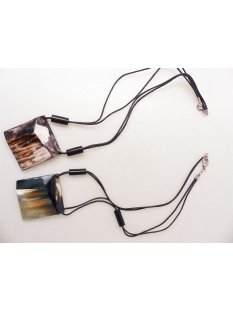 Horn Anh&auml;nger Adamina Patchwork eckig 5 x 5 cm = Code D