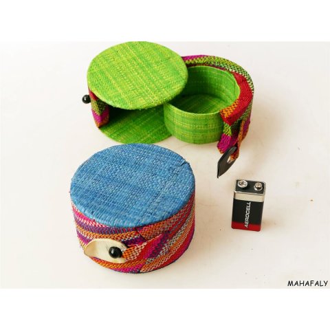 Raphia Drehbox 1 Fach 10 cm im Farbmix = Code B