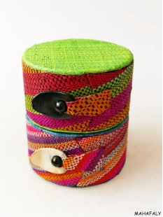 Raphia Drehbox 1 Fach 10 cm im Farbmix = Code B