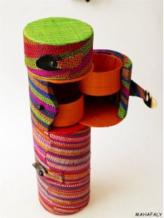 Raphia Drehbox 1 Fach 10 cm im Farbmix = Code B