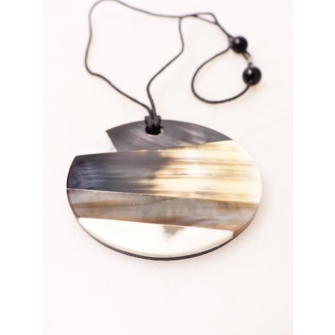 Horn Anh&auml;nger Adamina Patchwork rund 6 cm = Code D