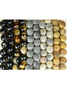 Hornperlen D: 30 mm 17 St. grau + matt geschliffen