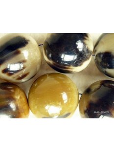 Hornperlen D: 30 mm 17 St. grau + matt geschliffen