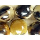 Hornperlen D: 30 mm 17 St. grau + matt geschliffen