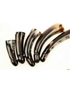 Horn Phallusskulptur und Dildo. 18 bis 20 cm = Code D gl&auml;nzend poliert