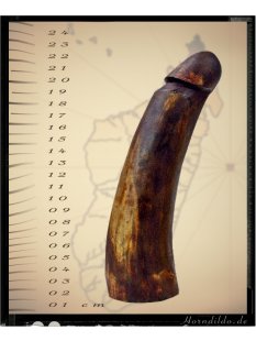 Horn Phallusskulptur und Dildo 21 bis 24 cm = Code E seidenmatt natur