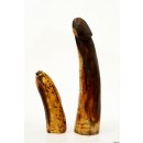 Horn Phallusskulptur und Dildo 21 bis 24 cm = Code E seidenmatt natur