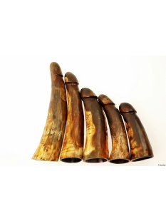 Horn Phallusskulptur und Dildo 24 bis 27 cm = Code F seidenmatt natur