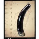 Horn Phallusskulptur und Dildo mit G&uuml;rtelschlitz. 24 bis 27 cm = Code F gl&auml;nzend poliert