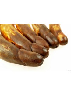 Horn Phallusskulptur und Dildo mit G&uuml;rtelschlitz 12 bis 15 cm = Code B seidenmatt natur