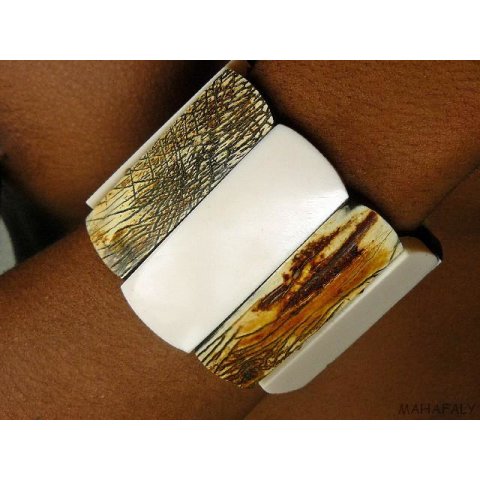 Horn Armband Hosijas antik/wei&szlig; 50 mm = Code E