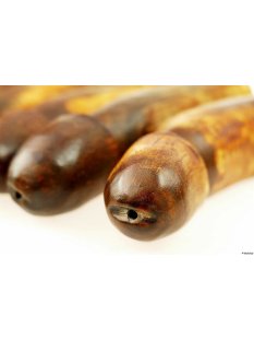 Horn Phallusskulptur und Dildo mit G&uuml;rtelschlitz. 18 bis 20 cm = Code D seidenmatt natur