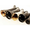 Horn Phallusskulptur und Dildo mit G&uuml;rtelschlitz 12 bis 15 cm = Code B gl&auml;nzend poliert