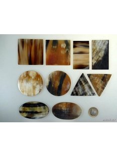 Hornplatten 70 x40 mm oval poliert gl&auml;nzend