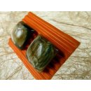 Ohrstecker. quadrat gew&ouml;lbt 15 mm = Code E hell