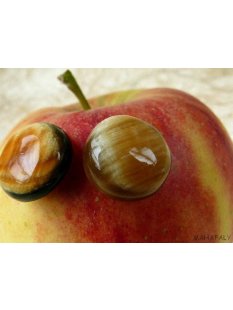 Ohrstecker. rund gew&ouml;lbt 15 mm = Code E hell