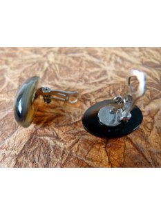 Ohrclips. gew&ouml;lbt 15 mm = Code E dunkel quadratisch