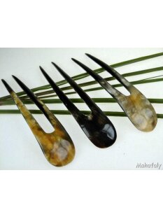 1x Horn Haarnadel. doppelte Zinken 15 cm = Code B