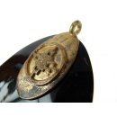 Horn Anh&auml;nger. Rova oval  10x15 cm = Code I dunkler Grundton