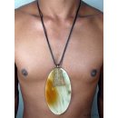 Horn Anh&auml;nger. Rova oval  10x15 cm = Code I dunkler Grundton