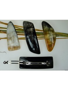 Horn Haarspange eckig poliert mit Metallclip Made in...