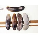 Horn Haarspange rund poliert mit Metallclip Made in France Patent 90 mm = Code E