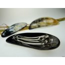 Horn Haarspange rund poliert mit Metallclip Made in France Patent 90 mm = Code E
