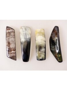 Horn Haarspange eckig poliert mit Metallclip Made in France Patent 70 mm = Code D