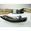 Horn Haarspange eckig poliert mit Metallclip Made in France Patent 70 mm = Code D