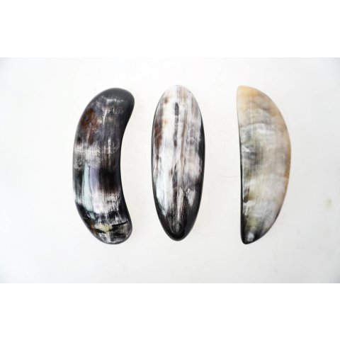 Horn Haarspange rund poliert mit Metallclip Made in France Patent 80 mm = Code D