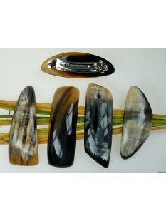Horn Haarspange eckig poliert mit Metallclip Made in...