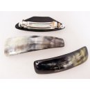 Horn Haarspange eckig poliert mit Metallclip Made in France Patent 80 mm = Code D