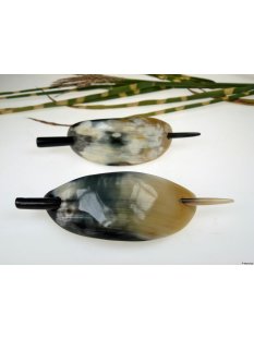 Horn Haarspange poliert mit Nadel = Code D