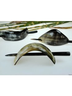 Horn Haarspange poliert mit Nadel = Code D
