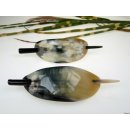 Horn Haarspange poliert mit Nadel = Code D