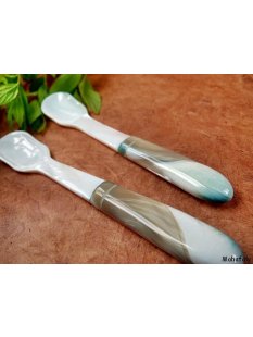 1x Eisl&ouml;ffel eckig Agenor 13 cm Perlmutt +...