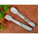 1x Eisl&ouml;ffel eckig Agenor 13 cm Perlmutt + Tritonschnecke