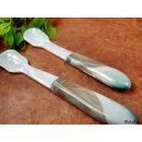 1x Eisl&ouml;ffel eckig Agenor 13 cm Perlmutt + Tritonschnecke