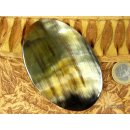 Horn Broschen. 8 cm = Code E dunkel rund