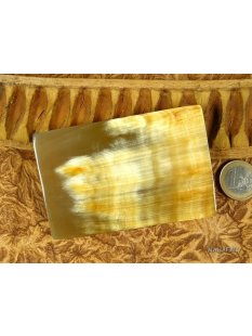 Horn Broschen. 8 cm = Code E dunkel rechteckig