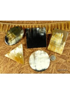 Horn Broschen. 8 cm = Code E dunkel quadratisch